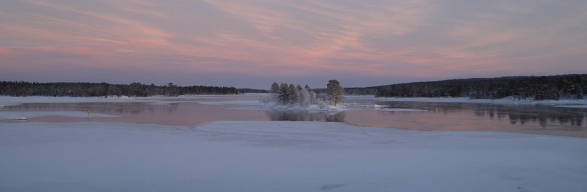 Frozen river in Lapland
